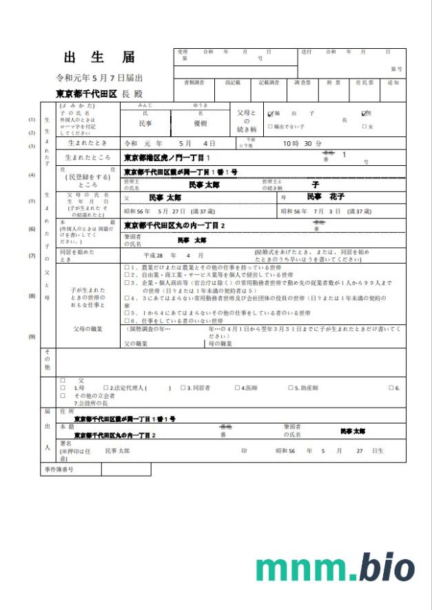 Japan rekord życiowy narodziny certyfikat in Word i PDF formacie szablon